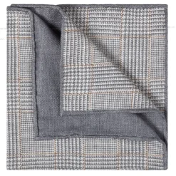 Viola Milano - Double Face Herringbone 100% Cashmere Pocket Square - Grey Mix - Handmade in Italy - Luxury Exclusive Collection - Avvenice