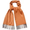 Viola Milano - Double Face 100% Zibellino Cashmere Scarf - Orange Mix - Handmade in Italy - Luxury Exclusive Collection - Avvenice
