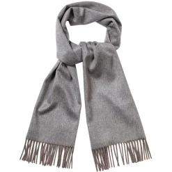 Viola Milano - Double Face 100% Zibellino Cashmere Scarf - Grey/Taupe - Handmade in Italy - Luxury Exclusive Collection - Avvenice