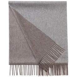 Viola Milano - Double Face 100% Zibellino Cashmere Scarf - Grey/Taupe - Handmade in Italy - Luxury Exclusive Collection - Avvenice