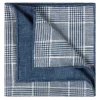 Viola Milano - Double Face Herringbone 100% Cashmere Pocket Square - Denim Mix - Handmade in Italy - Luxury Exclusive Collection - Avvenice