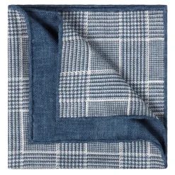 Viola Milano - Double Face Herringbone 100% Cashmere Pocket Square - Denim Mix - Handmade in Italy - Luxury Exclusive Collection - Avvenice