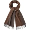 Viola Milano - Double Face 100% Zibellino Cashmere Scarf - Brown/Taupe - Handmade in Italy - Luxury Exclusive Collection - Avvenice