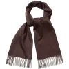Viola Milano - Double Face 100% Zibellino Cashmere Scarf - Brown/Taupe - Handmade in Italy - Luxury Exclusive Collection - Avvenice
