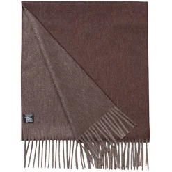 Viola Milano - Double Face 100% Zibellino Cashmere Scarf - Brown/Taupe - Handmade in Italy - Luxury Exclusive Collection - Avvenice