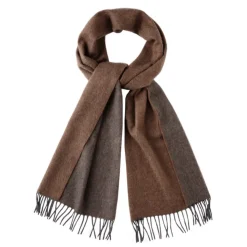 Viola Milano - Double Face Zibellino Cashmere Scarf - Light Brown - Handmade in Italy - Luxury Exclusive Collection - Avvenice