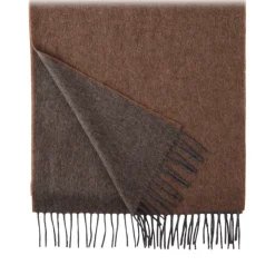 Viola Milano - Double Face Zibellino Cashmere Scarf - Light Brown - Handmade in Italy - Luxury Exclusive Collection - Avvenice
