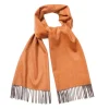 Viola Milano - Double Face Zibellino Cashmere Scarf - Orange Mix - Handmade in Italy - Luxury Exclusive Collection - Avvenice