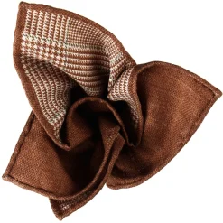 Viola Milano - DoubleFace Herringbone 100% Cashmere Pocket Square - Coffee Mix - Handmade in Italy - Luxury Exclusive Collection - Avvenice