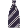 Viola Milano - Fina Stripe 3-Fold Grenadine Tie - Navy/White - Handmade in Italy - Luxury Exclusive Collection - Avvenice