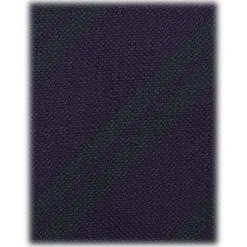 Viola Milano - Fina Stripe 3-Fold Grenadine Tie - Navy/Forest - Handmade in Italy - Luxury Exclusive Collection - Avvenice