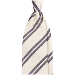 Viola Milano - Fina Stripe 3-Fold Grenadine Tie - Pale Lemon Mix - Handmade in Italy - Luxury Exclusive Collection - Avvenice