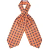 Viola Milano - Floral Italian Silk Ascot Tie - Orange - Handmade in Italy - Luxury Exclusive Collection - Avvenice