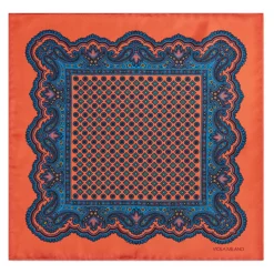 Viola Milano - Floral Pattern Printed Solid Silk Pocket Square - Rose - Handmade in Italy - Luxury Exclusive Collection - Avvenice