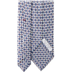 Viola Milano - Floral Pattern Selftipped Silk Tie - White - Handmade in Italy - Luxury Exclusive Collection - Avvenice