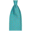 Viola Milano - Floral Pattern Selftipped Silk Tie - Turquoise - Handmade in Italy - Luxury Exclusive Collection - Avvenice