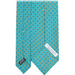 Viola Milano - Floral Pattern Selftipped Silk Tie - Turquoise - Handmade in Italy - Luxury Exclusive Collection - Avvenice