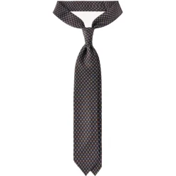 Viola Milano - Floral Pattern Selftipped Italian Silk Tie - Brown Mix - Handmade in Italy - Luxury Exclusive Collection - Avvenice