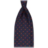 Viola Milano - Floral Pattern Selftipped Silk Tie - Navy/Wine - Handmade in Italy - Luxury Exclusive Collection - Avvenice