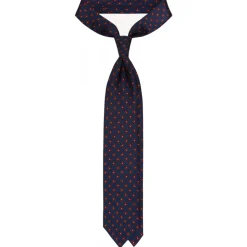 Viola Milano - Floral Pattern Selftipped Silk Tie - Navy/Wine - Handmade in Italy - Luxury Exclusive Collection - Avvenice