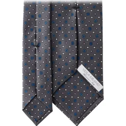 Viola Milano - Floral Pattern Handprinted Selftipped Silk Tie - Grey Mix - Handmade in Italy - Luxury Exclusive Collection - Avvenice