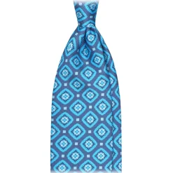 Viola Milano - Floral Selftipped Silk Tie - Navy Mix - Handmade in Italy - Luxury Exclusive Collection - Avvenice