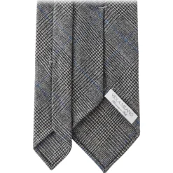 Viola Milano - Fox Brothers Prince of Wales Wool Tie - Grey/Blue - Handmade in Italy - Luxury Exclusive Collection - Avvenice