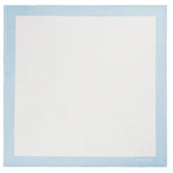 Viola Milano - Frame Polka Dot Silk Pocket Square - Light Blue - Handmade in Italy - Luxury Exclusive Collection - Avvenice