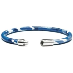 Viola Milano - Genuine Italian Leather Bracelet - Denim Camo - Handmade in Italy - Luxury Exclusive Collection - Avvenice