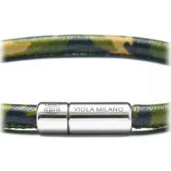 Viola Milano - Genuine Italian Leather Bracelet - Forest Camo - Handmade in Italy - Luxury Exclusive Collection - Avvenice