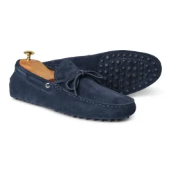 Viola Milano - Gommino Suede Loafer - Navy - Handmade in Italy - Luxury Exclusive Collection - Avvenice