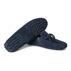 Viola Milano - Gommino Suede Loafer - Navy - Handmade in Italy - Luxury Exclusive Collection - Avvenice
