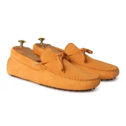 Viola Milano - Gommino Suede Loafer - Orange - Handmade in Italy - Luxury Exclusive Collection - Avvenice