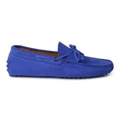 Viola Milano - Gommino Suede Loafer - Blue - Handmade in Italy - Luxury Exclusive Collection - Avvenice