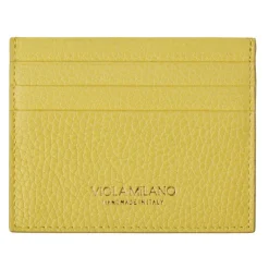 Viola Milano - Grain Leather Credit Card Holder - Yellow - Handmade in Italy - Luxury Exclusive Collection - Avvenice