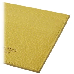 Viola Milano - Grain Leather Credit Card Holder - Yellow - Handmade in Italy - Luxury Exclusive Collection - Avvenice