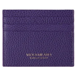 Viola Milano - Grain Leather Credit Card Holder - Purple - Handmade in Italy - Luxury Exclusive Collection - Avvenice