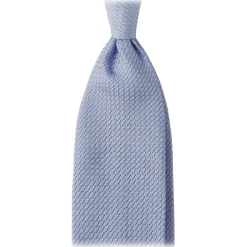 Viola Milano - Grenadine Garza Grossa Unlined Tie - Light Blue - Handmade in Italy - Luxury Exclusive Collection - Avvenice