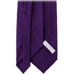 Viola Milano - Grenadine Garza Grossa Unlined Tie - Purple - Handmade in Italy - Luxury Exclusive Collection - Avvenice