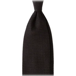 Viola Milano - Grenadine Garza Grossa Unlined Tie - Black - Handmade in Italy - Luxury Exclusive Collection - Avvenice