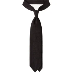 Viola Milano - Grenadine Garza Grossa Unlined Tie - Black - Handmade in Italy - Luxury Exclusive Collection - Avvenice