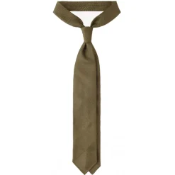 Viola Milano - Grenadine Garza Fina Unlined Tie - Olive - Handmade in Italy - Luxury Exclusive Collection - Avvenice