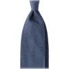 Viola Milano - Grenadine Garza Grossa Unlined Tie - Sea Blue - Handmade in Italy - Luxury Exclusive Collection - Avvenice