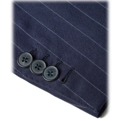 Viola Milano - Half-lined Loro Piana Double Breasted Suit - Navy Chalk Stripe - Handmade in Italy - Luxury Exclusive Collection - Avvenice