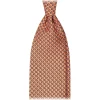 Viola Milano - Infiniti Chain Selftipped Italian Silk Tie - Orange - Handmade in Italy - Luxury Exclusive Collection - Avvenice