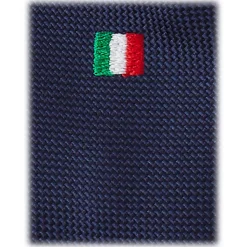 Viola Milano - Italian Flag Handrolled Woven Silk Jacquard Tie - Navy - Handmade in Italy - Luxury Exclusive Collection - Avvenice