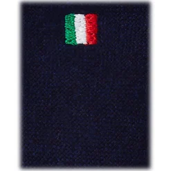 Viola Milano - Italian Flag Handrolled Cashmere Tie - Navy - Handmade in Italy - Luxury Exclusive Collection - Avvenice