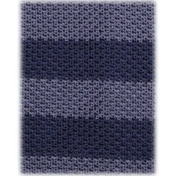 Viola Milano - Knitted Classic Stripe Silk Tie - Sea/Navy - Handmade in Italy - Luxury Exclusive Collection - Avvenice