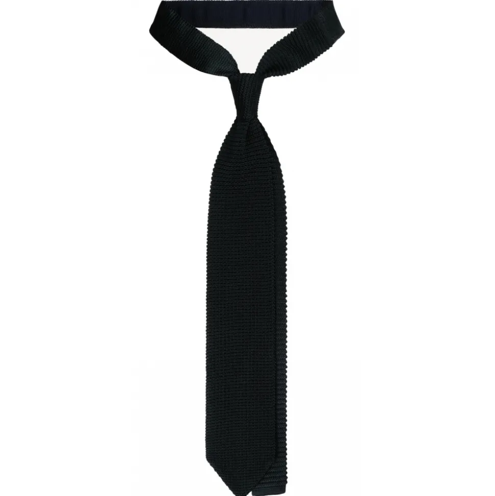 Viola Milano - Knitted Limited Label V-End Silk Tie - Forest - Handmade in Italy - Luxury Exclusive Collection - Avvenice