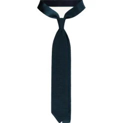 Viola Milano - Knitted Limited Label V-End Silk Tie - Cobalt Green - Handmade in Italy - Luxury Exclusive Collection - Avvenice